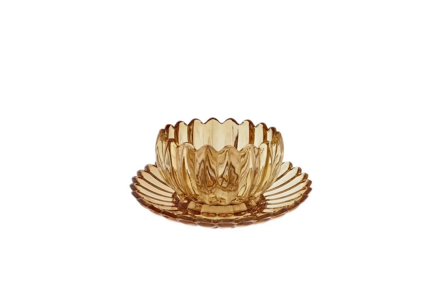 Sunay Dessertschale 12-tlg. Glas Lotus Design Gold Transparent - Bild 2