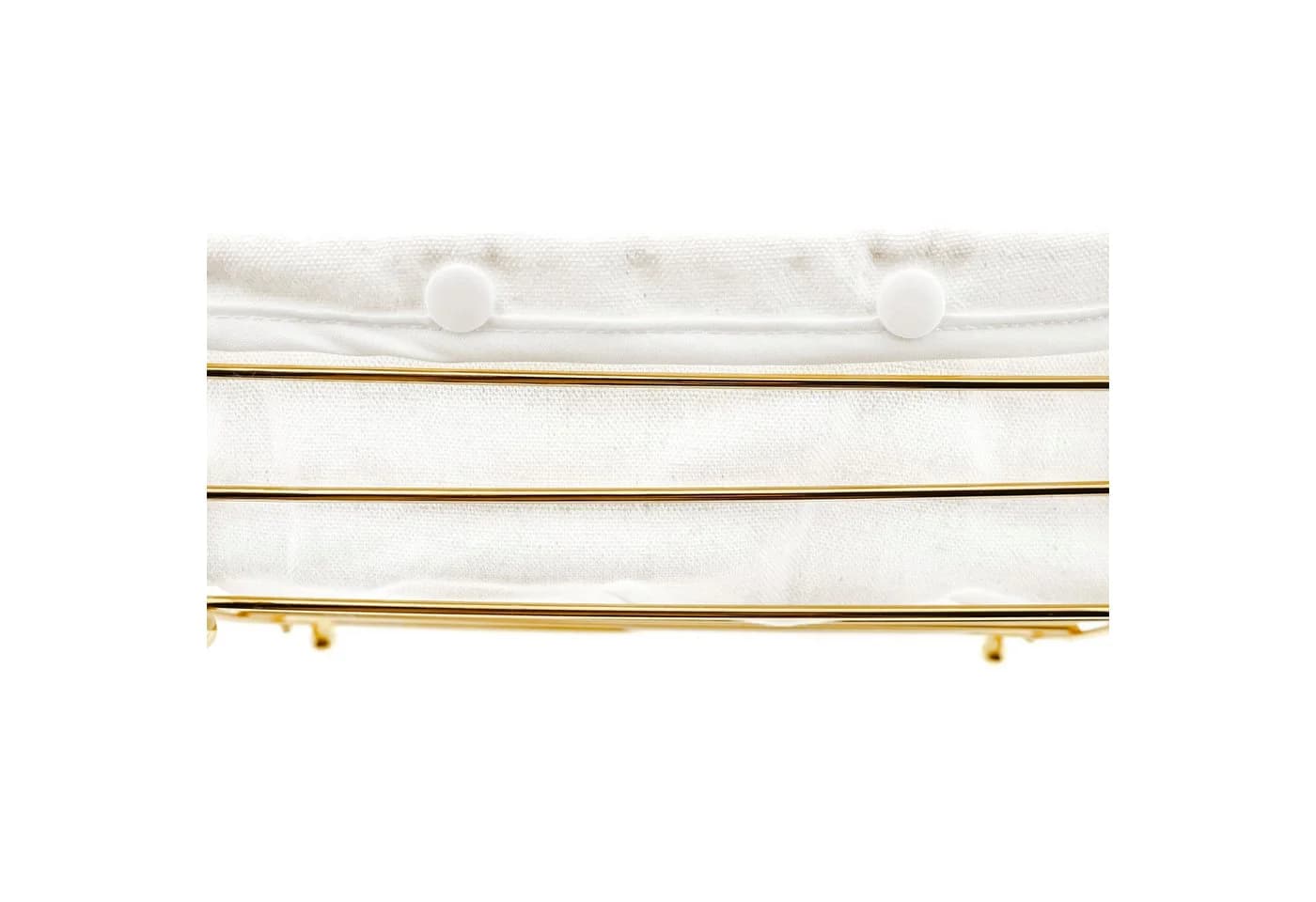Sunay Brotkorb Gold Edelstahl mit cremefarbenem Baumwolltuch - Bild 5