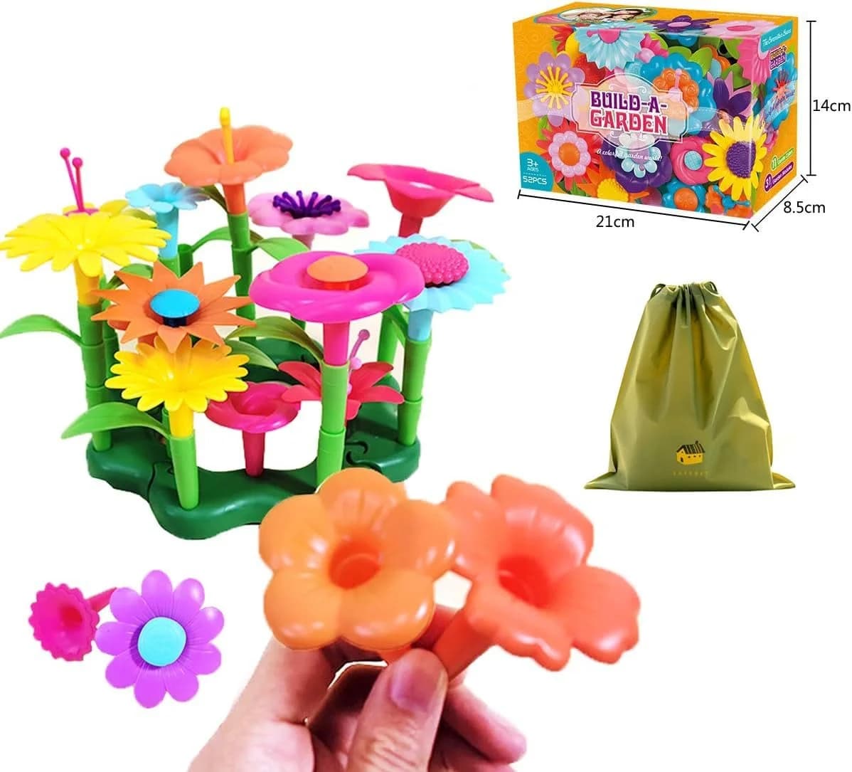 COFI 1453 Kreatives Blumen-Bauspielzeug 52 Teile
