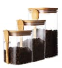 Cheffinger Vorratsglas Set 3-tlg. mit Bambusdeckel & Löffel Bild 2