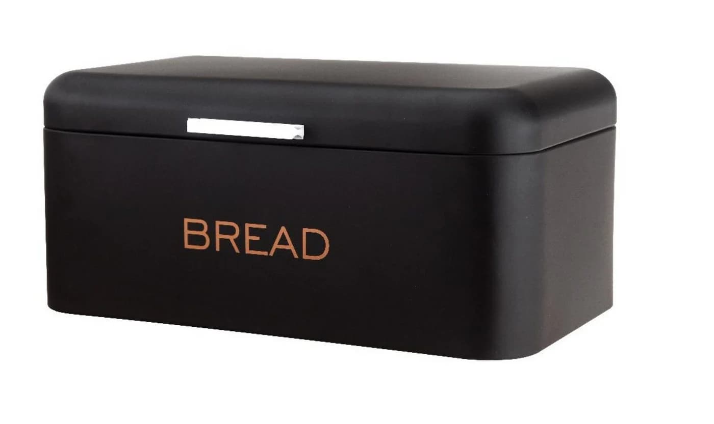 Cheffinger Brotkasten Edelstahl Schwarz mit Deckel - Bild 2
