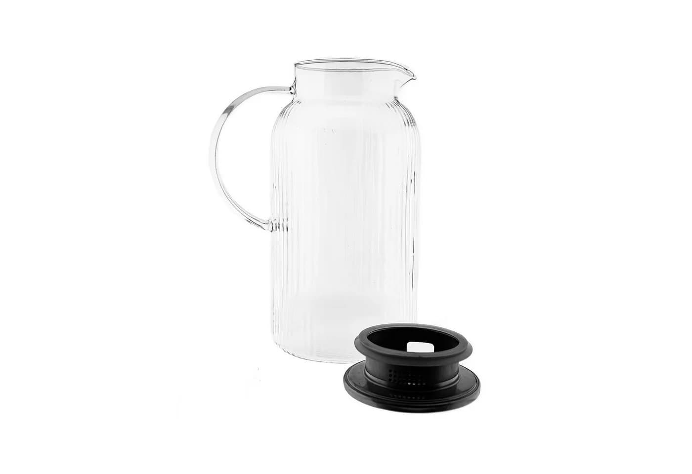Almina Karaffe Freya Caraffa Borosilikatglas 1800ml mit Deckel