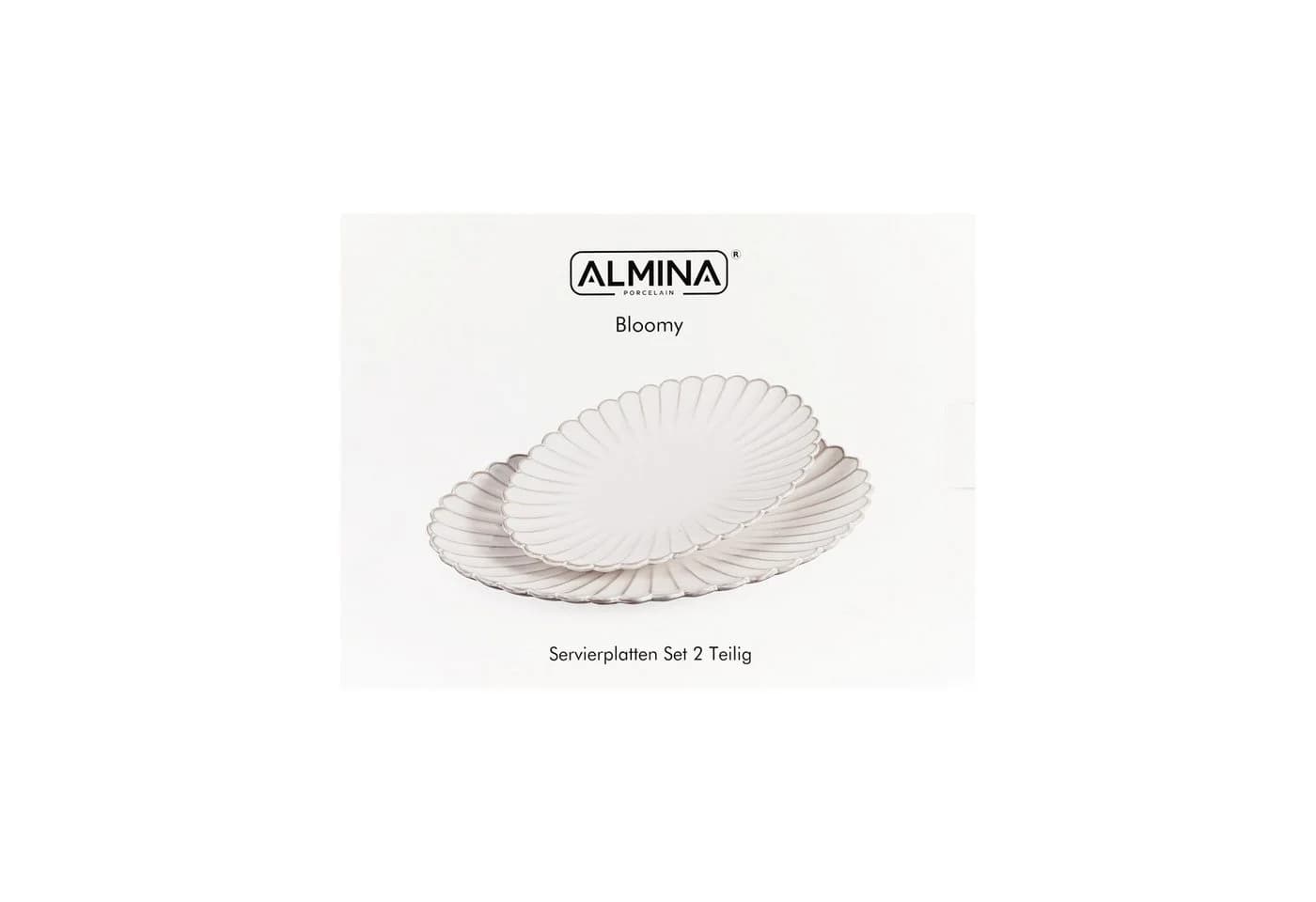Almina Servierplatte Bloomy 2er-Set Weiß Porzellan - Bild 5
