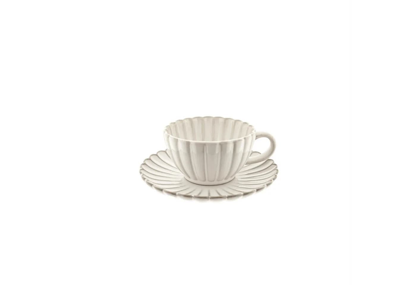 Almina Kaffeeservice Bloomy 6-tlg. mit Untertellern Weiß Floral