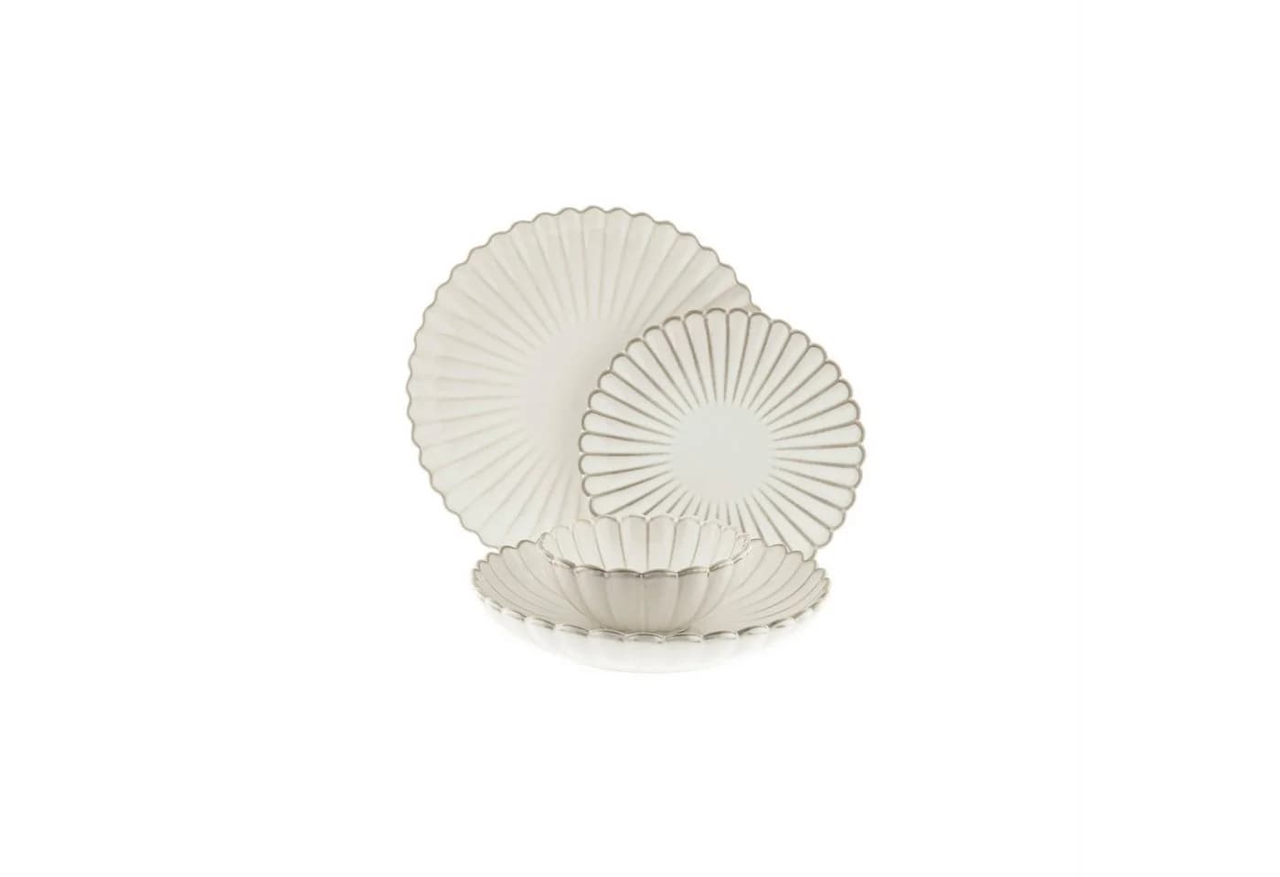 Almina Geschirr-Set Bloomy 24-teilig Porzellan Weiß - Bild 2