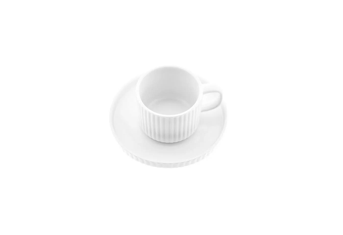 Almina Kaffeeservice Borneo Mokkatassen 100 ml - 12-teiliges Set in Weiß - Bild 3