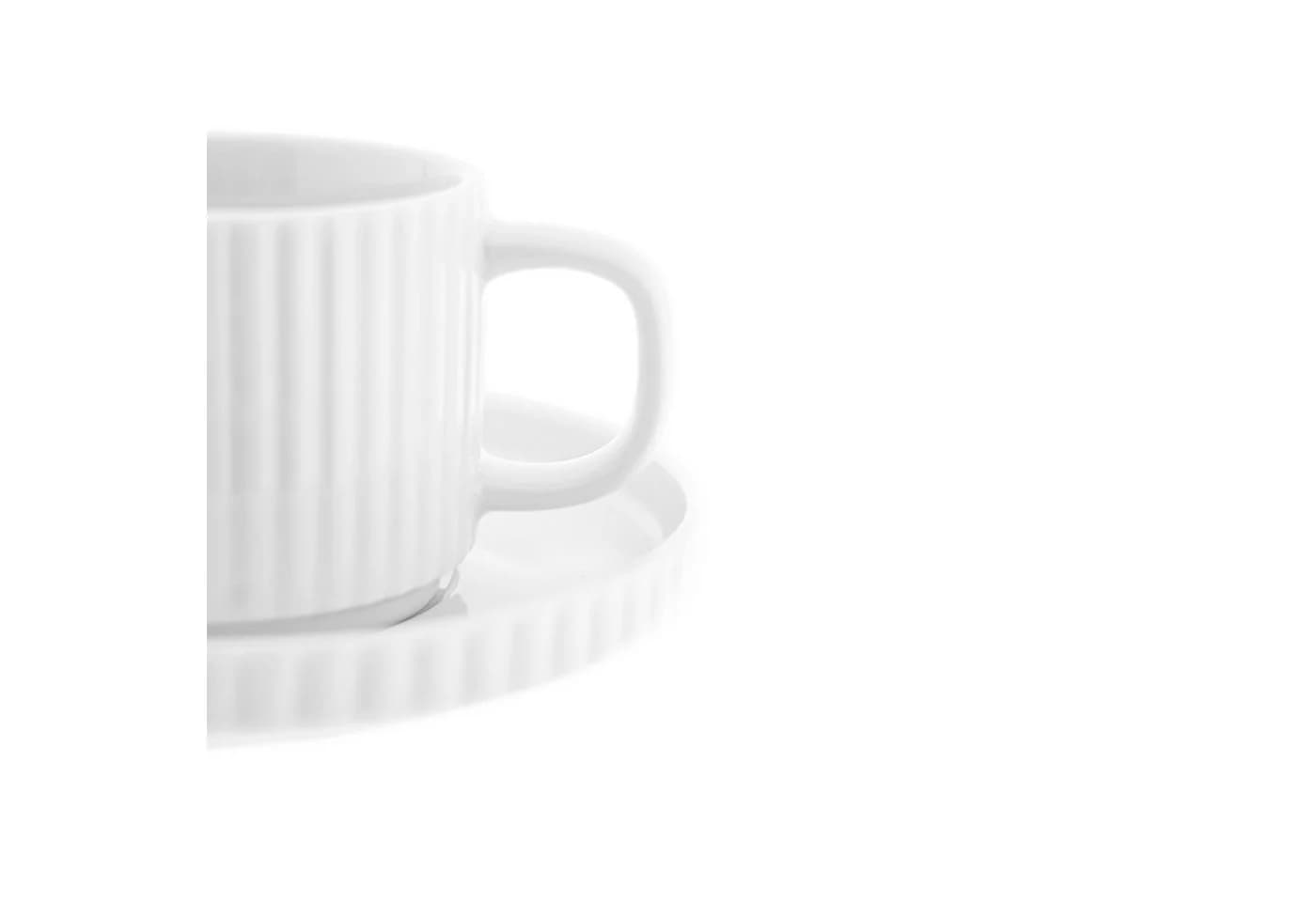Almina Kaffeeservice Borneo Mokkatassen 100 ml - 12-teiliges Set in Weiß - Bild 4