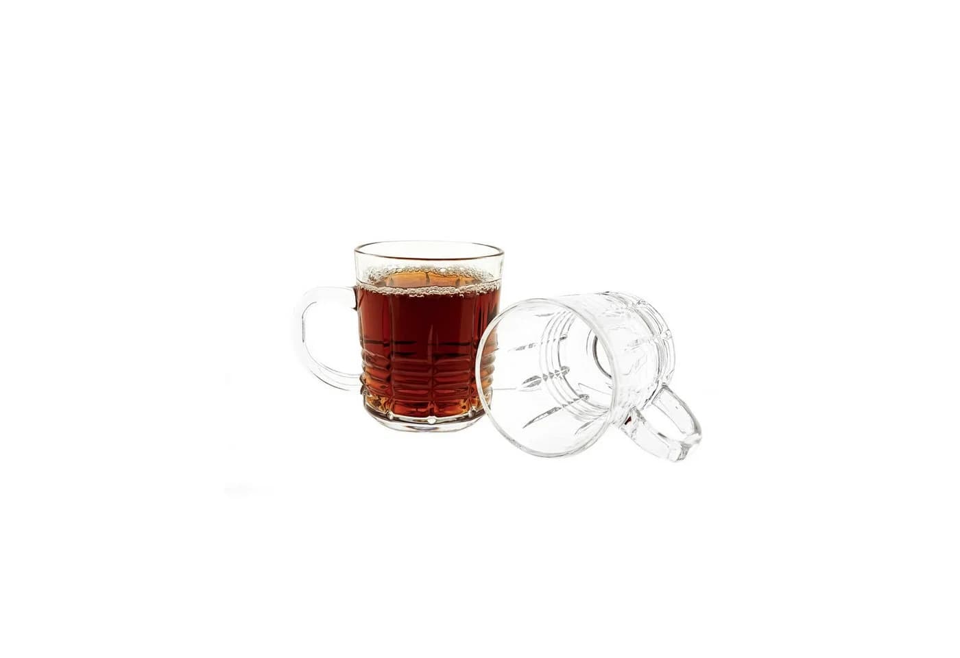 Sunay Henkelgläser-Set 6-tlg. mit Linienmuster, 240 ml, Glas - Bild 2