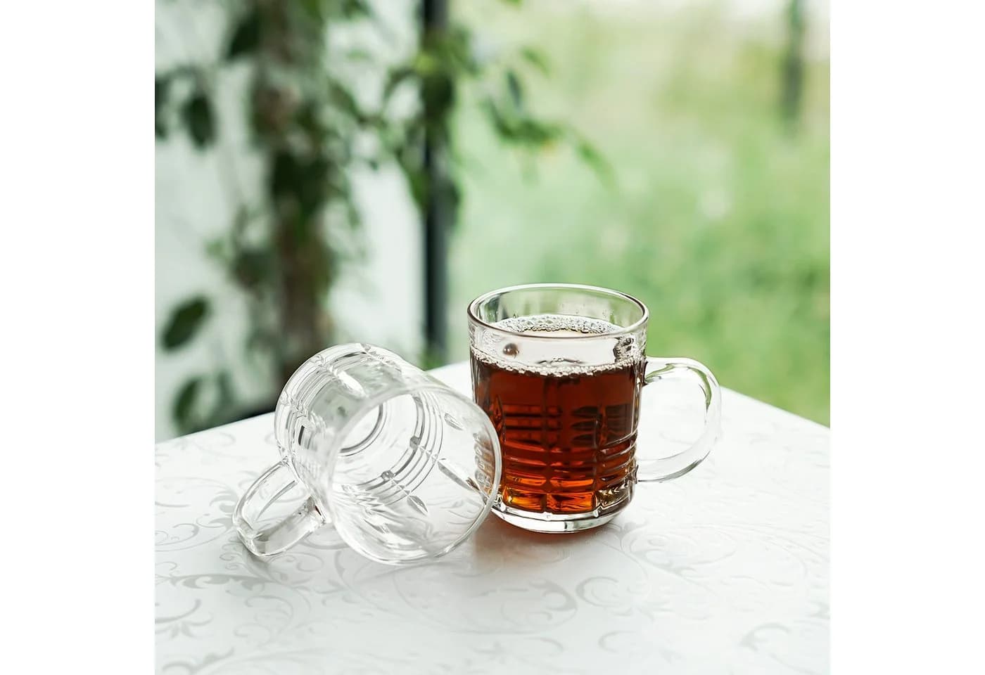 Sunay Henkelgläser-Set 6-tlg. mit Linienmuster, 240 ml, Glas - Bild 4