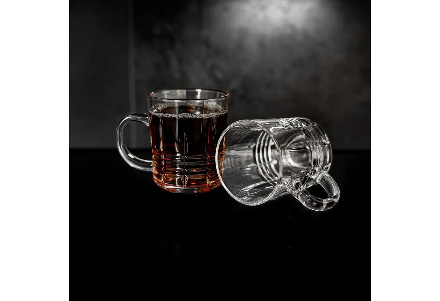Sunay Henkelgläser-Set 6-tlg. mit Linienmuster, 240 ml, Glas - Bild 5