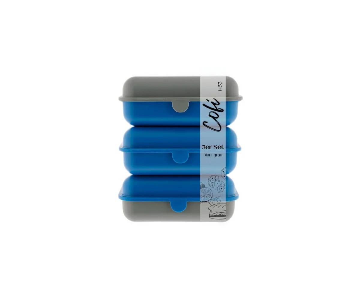 COFI 1453 Lunchbox 3er-Set Blau/Grau Kunststoff Stapelbar - Bild 2