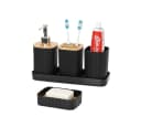 Cheffinger Badaccessoire-Set 5-tlg. Schwarz Modern Bild 2