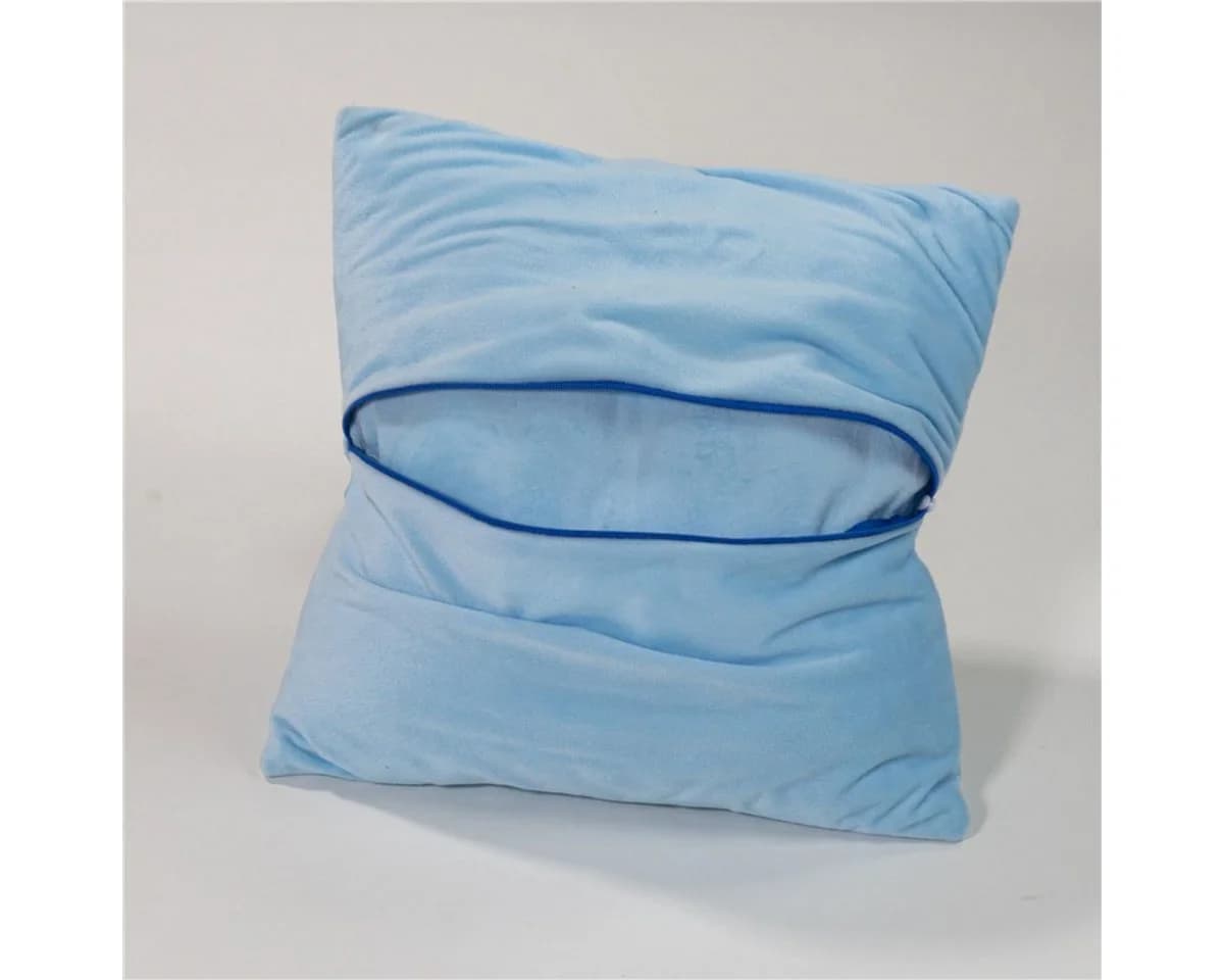 Aymax sprl Dekokissen Blau 35x35 cm mit Rückentasche - Bild 3