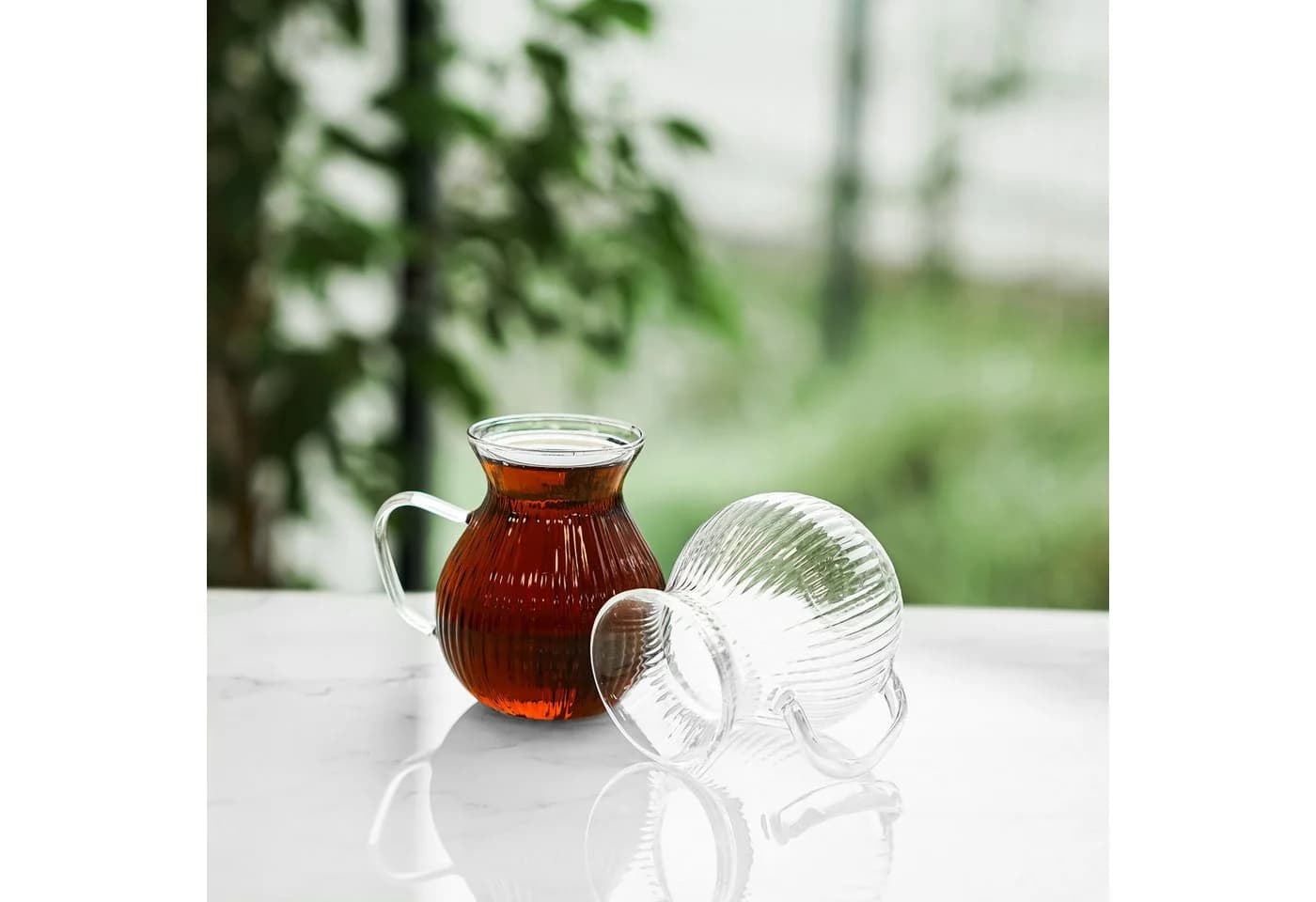 Almina Teeglas Freya La Manila 6-tlg. Teeset mit Henkel Glas Transparent