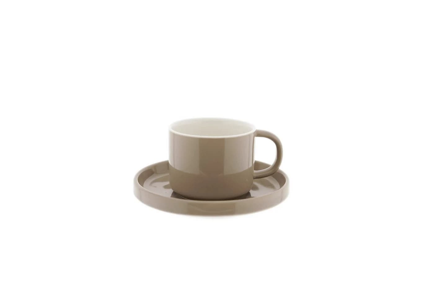 Mulex Kaffeeservice 12-tlg. Mokkatassen Set Taupe Porzellan - Bild 2