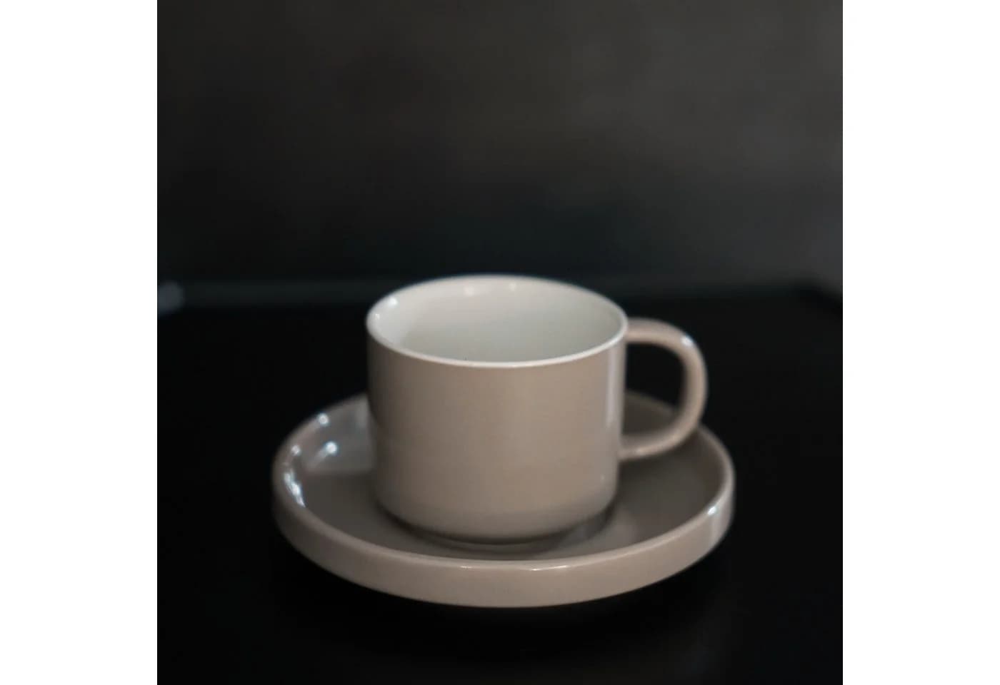 Mulex Kaffeeservice 12-tlg. Mokkatassen Set Taupe Porzellan - Bild 3