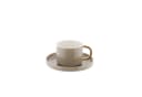 Mulex Kaffeeservice 12-tlg. Mokkatassen Set Taupe/Gold Porzellan Bild 2