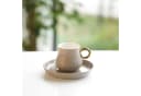 Mulex Kaffeeservice 12-tlg Mokkatassen Set Taupe/Gold Porzellan Bild 1