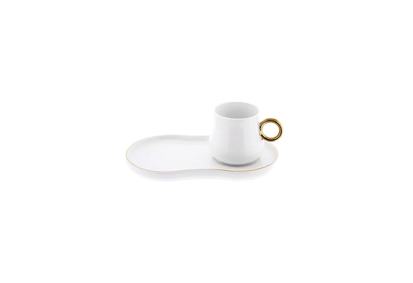 Mulex Kaffeeservice 12-teiliges Mokkatassen-Set Weiß/Gold - Bild 2