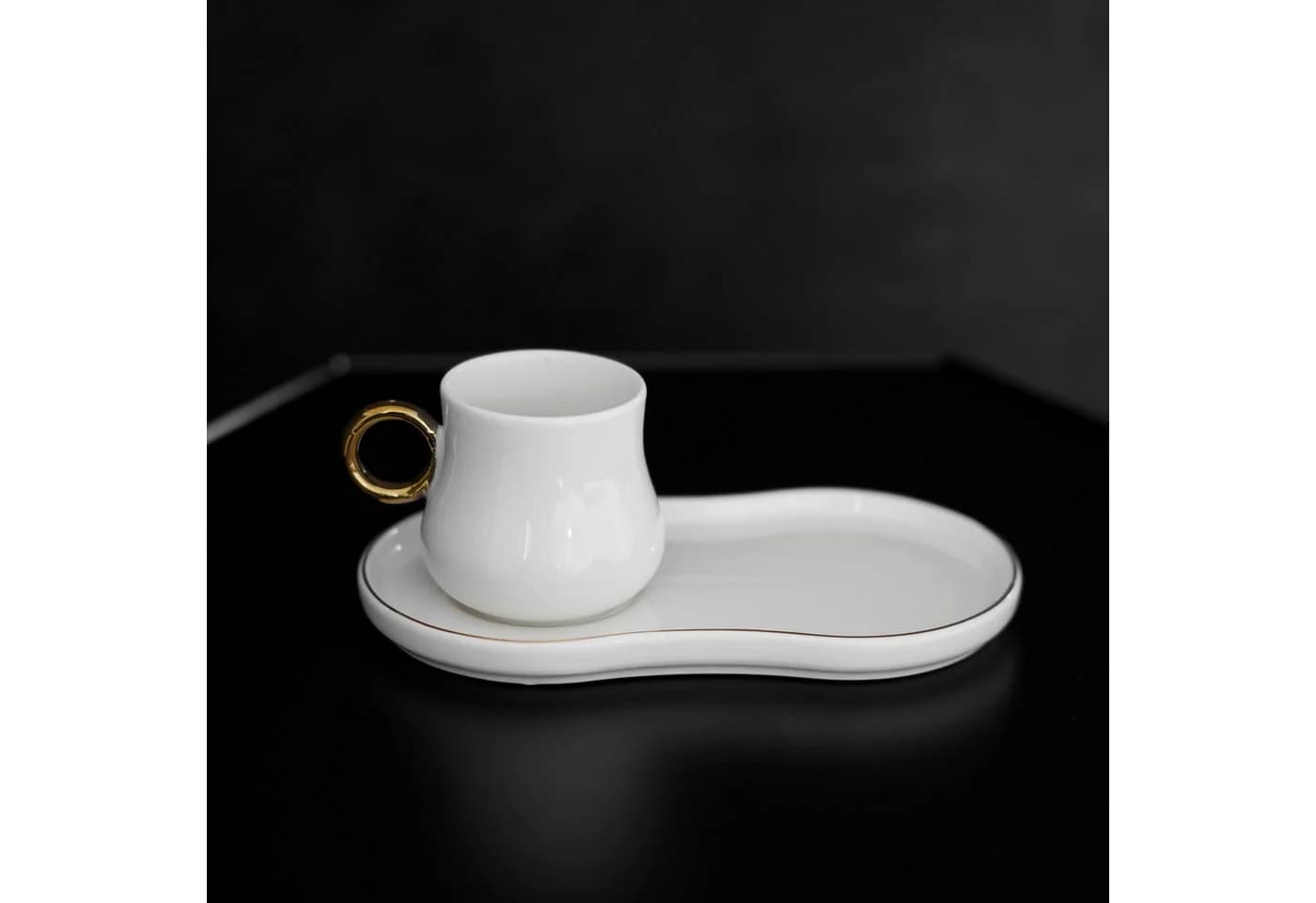 Mulex Kaffeeservice 12-teiliges Mokkatassen-Set Weiß/Gold - Bild 3