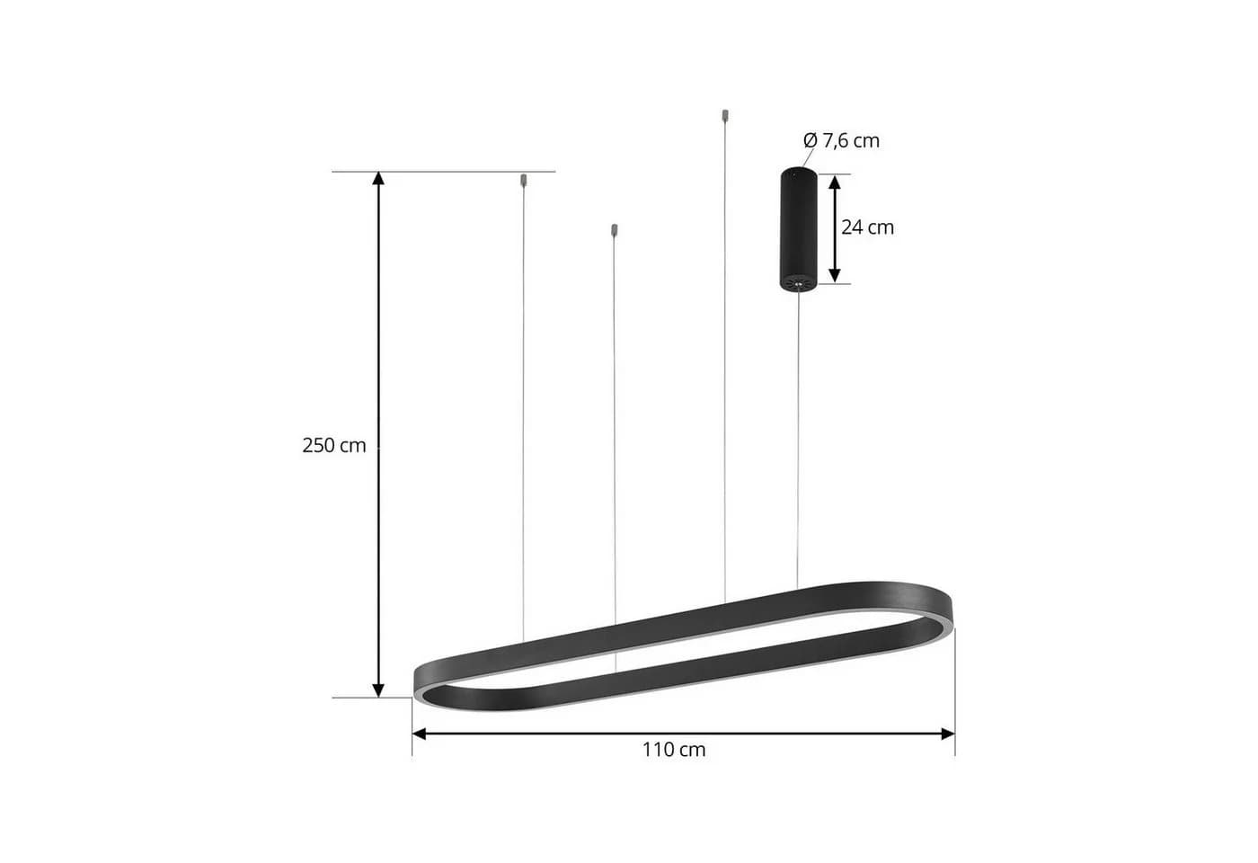 LUCANDE Smart-LED-Hängeleuchte Melinay Schwarz CCT Tuya - Bild 2