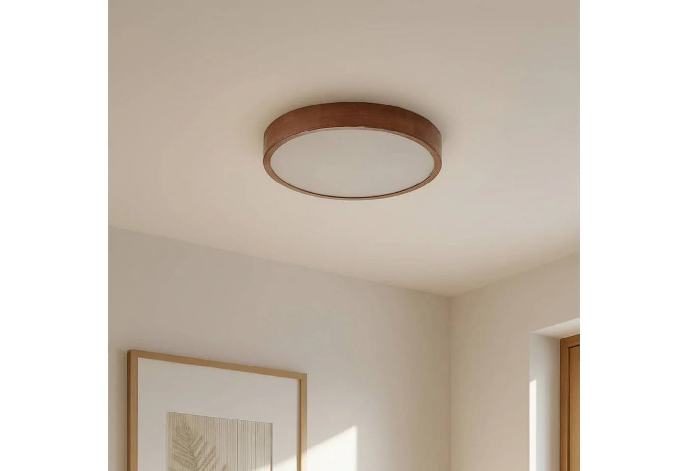 Lindby Deckenleuchte Tanju, Ø 50cm, Walnussholz, 4-flg., E27 - Bild 4
