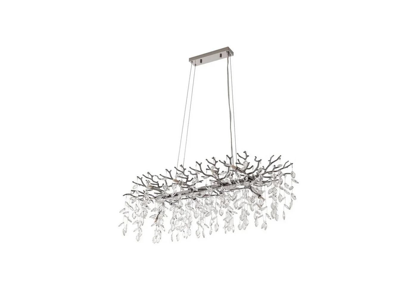 Lucande Hängeleuchte Bellora, 101 cm, Edelstahl, Kristall - Bild 2