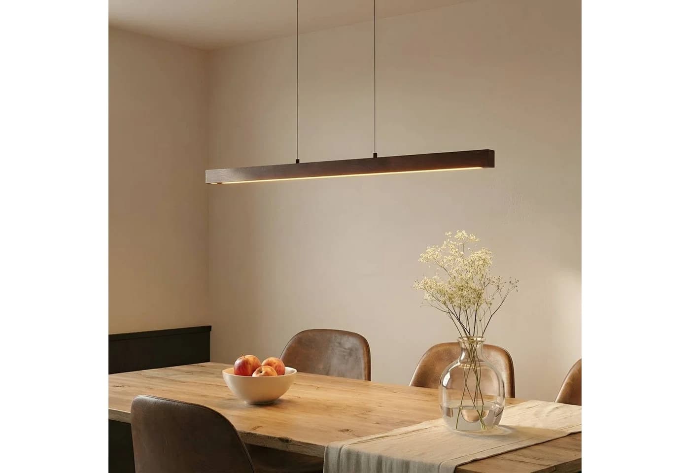 Lucande LED-Hängelampe Nihalo Walnuss 122 cm Dimmbar CCT - Bild 3