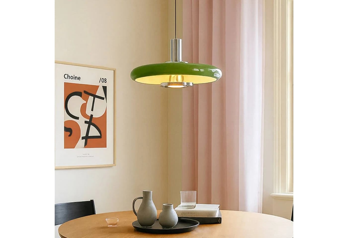 Lindby Pendelleuchte Branford Retro Grün Metall