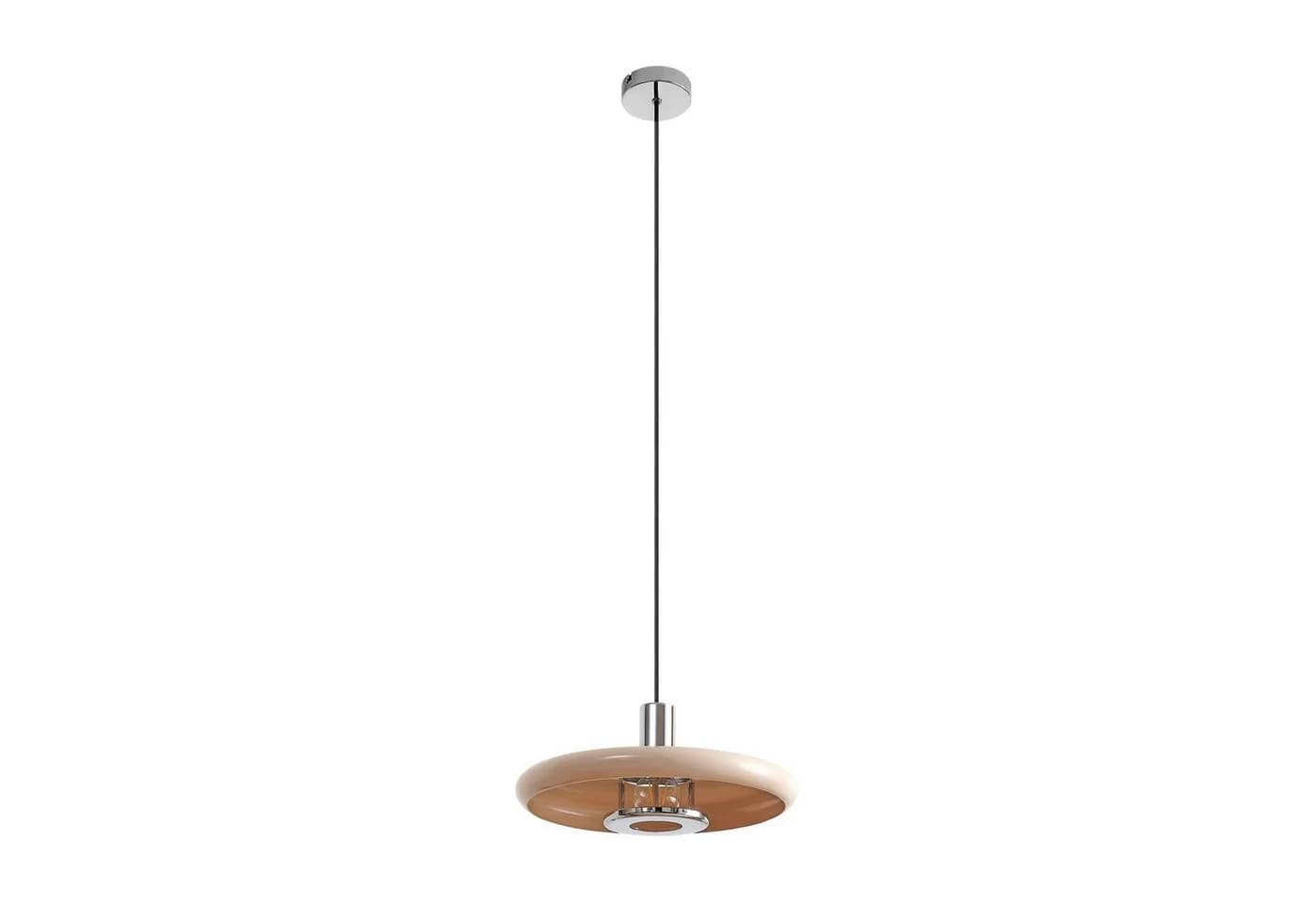 Lindby Pendelleuchte Branford Retro Ø 35 cm Beige Metall - Bild 2