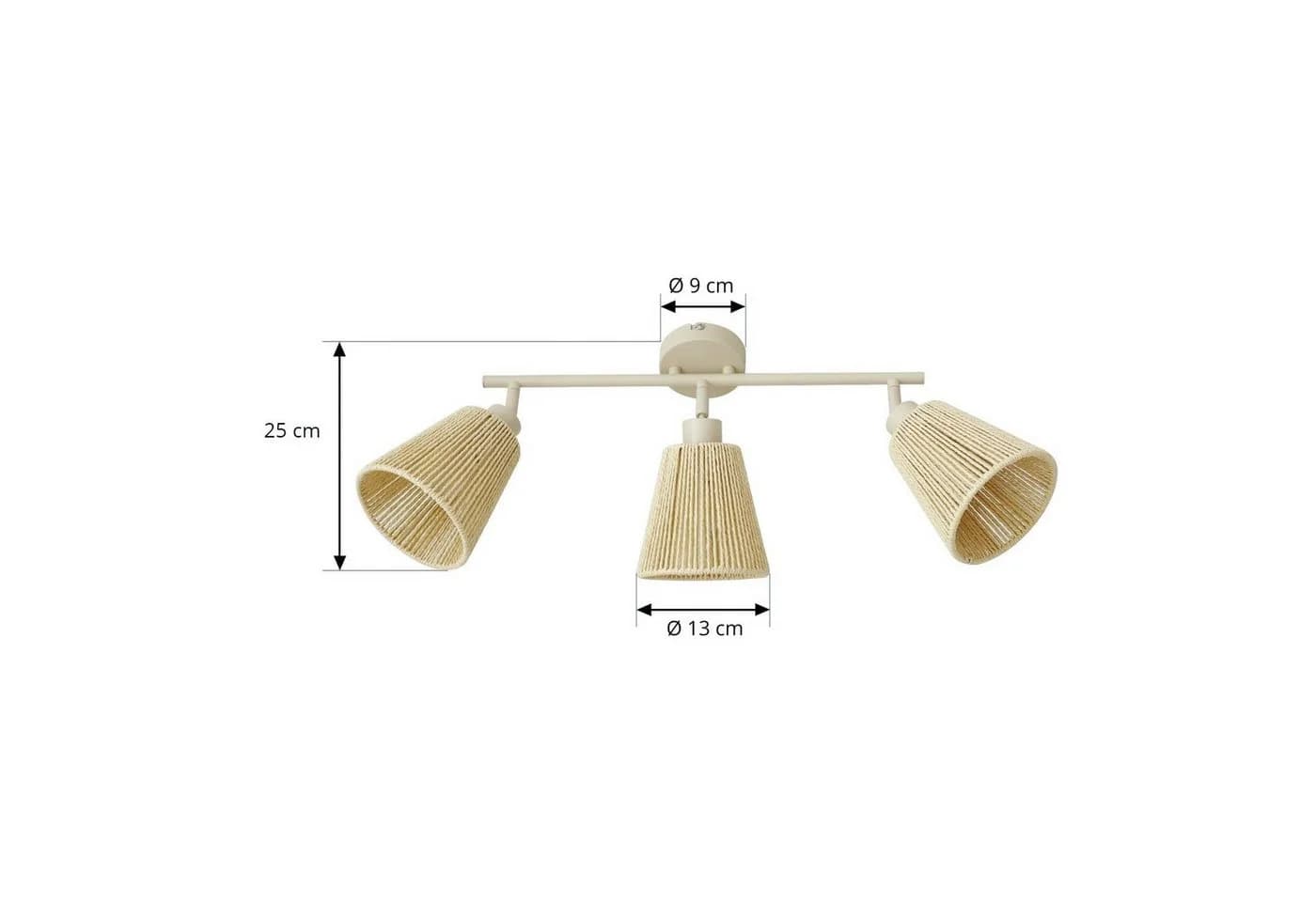 Lindby Deckenstrahler Anuva 72 cm Beige 3-flammig - Bild 5