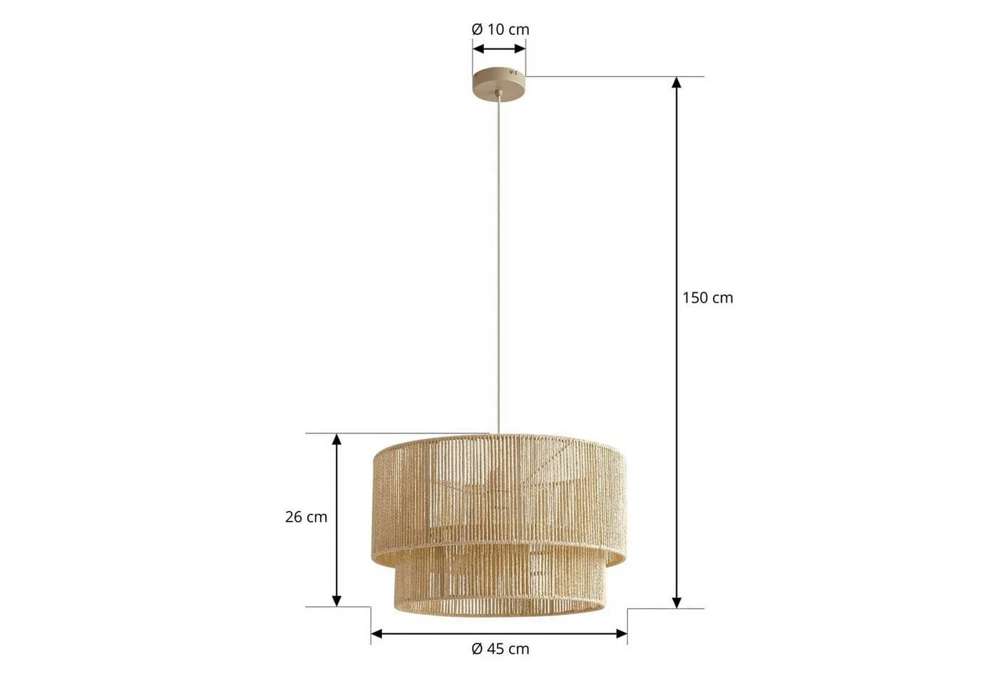 Lindby Hängeleuchte Anuva Ø 45 cm Beige Papier E27 - Bild 5