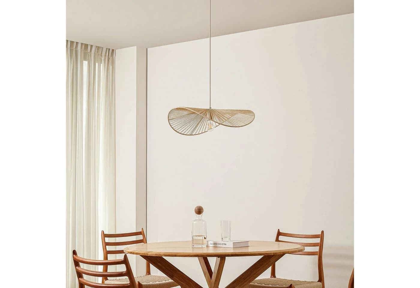 Lindby Hängeleuchte Valdorin Beige Papier 75 cm - Bild 4