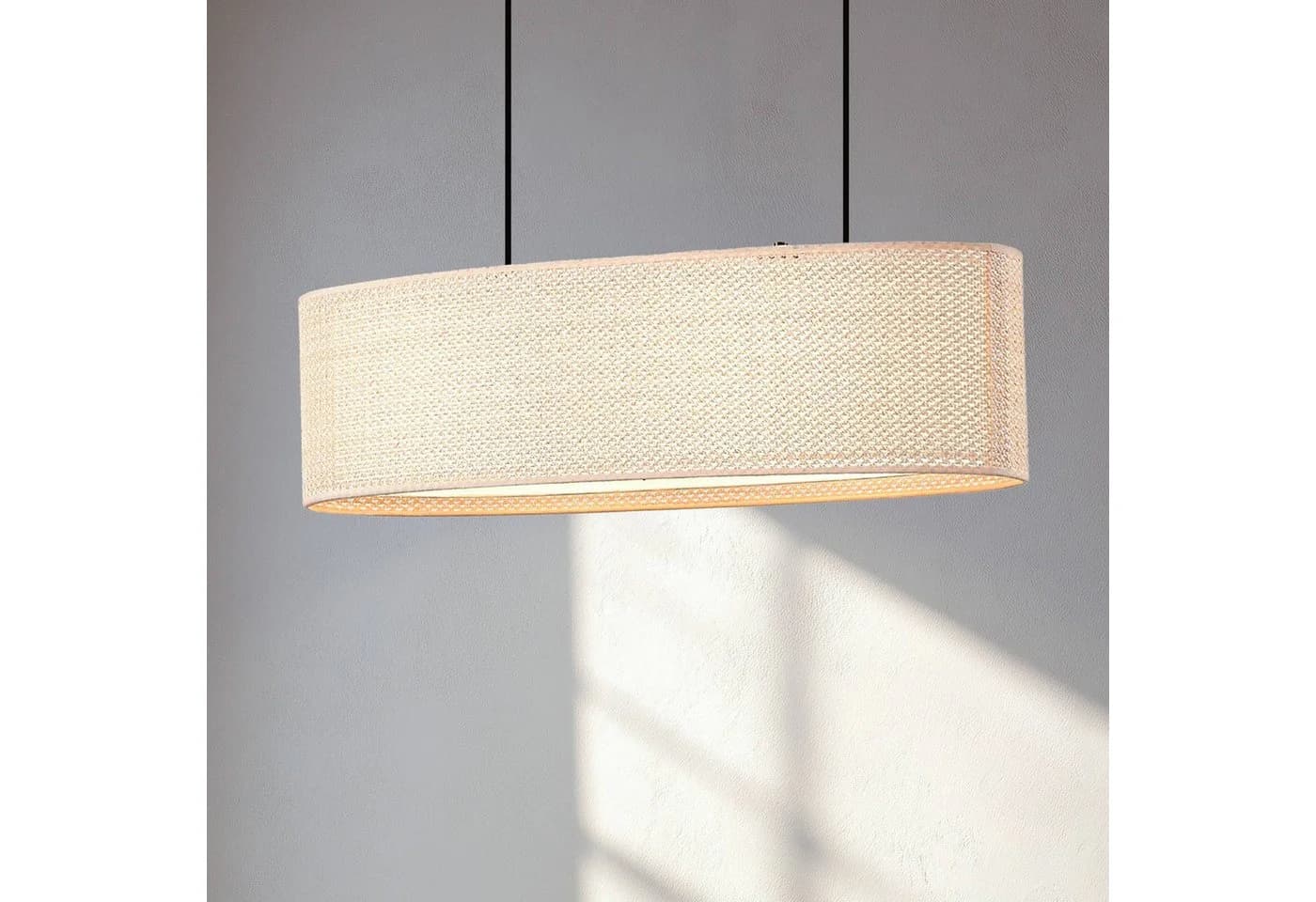 Lindby Hängeleuchte Soula 78 cm Beige Kunststoff E27