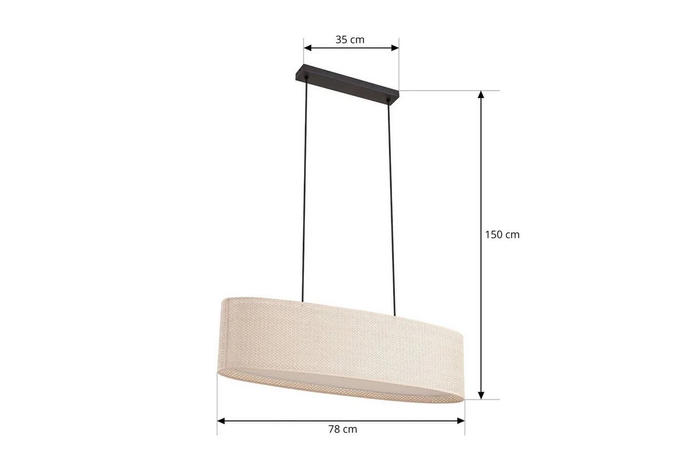 Lindby Hängeleuchte Soula 78 cm Beige Kunststoff E27 - Bild 5