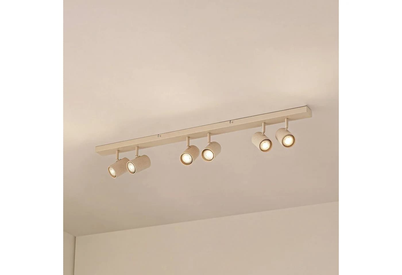Lindby Deckenspots Kardis Beige 6-flg. Metall GU10