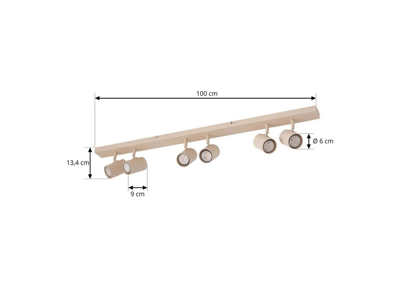 Lindby Deckenspots Kardis Beige 6-flg. Metall GU10 - Bild 5