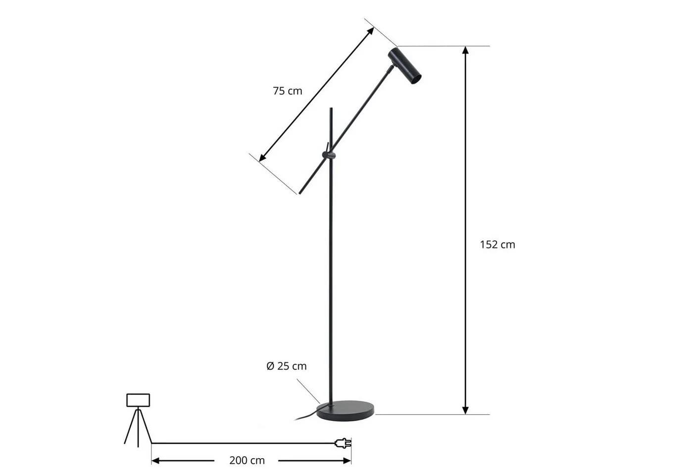Lindby Stehleuchte Vilo Schwarz 153 cm GU10 Beweglich - Bild 5