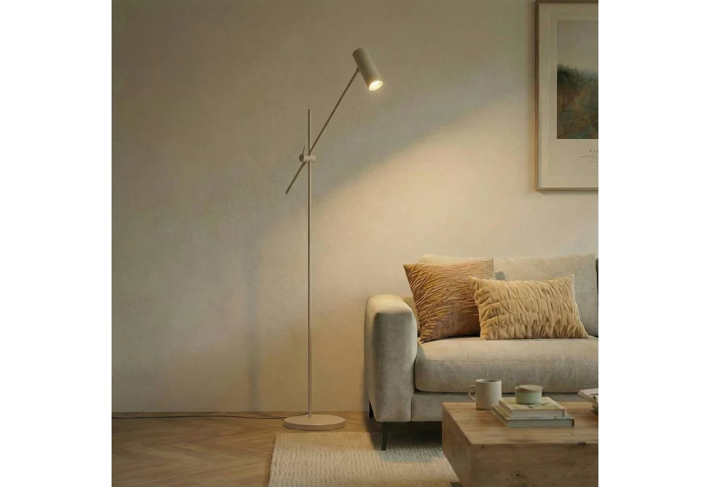 Lindby Stehleuchte Vilo Beige 153 cm GU10 Beweglich
