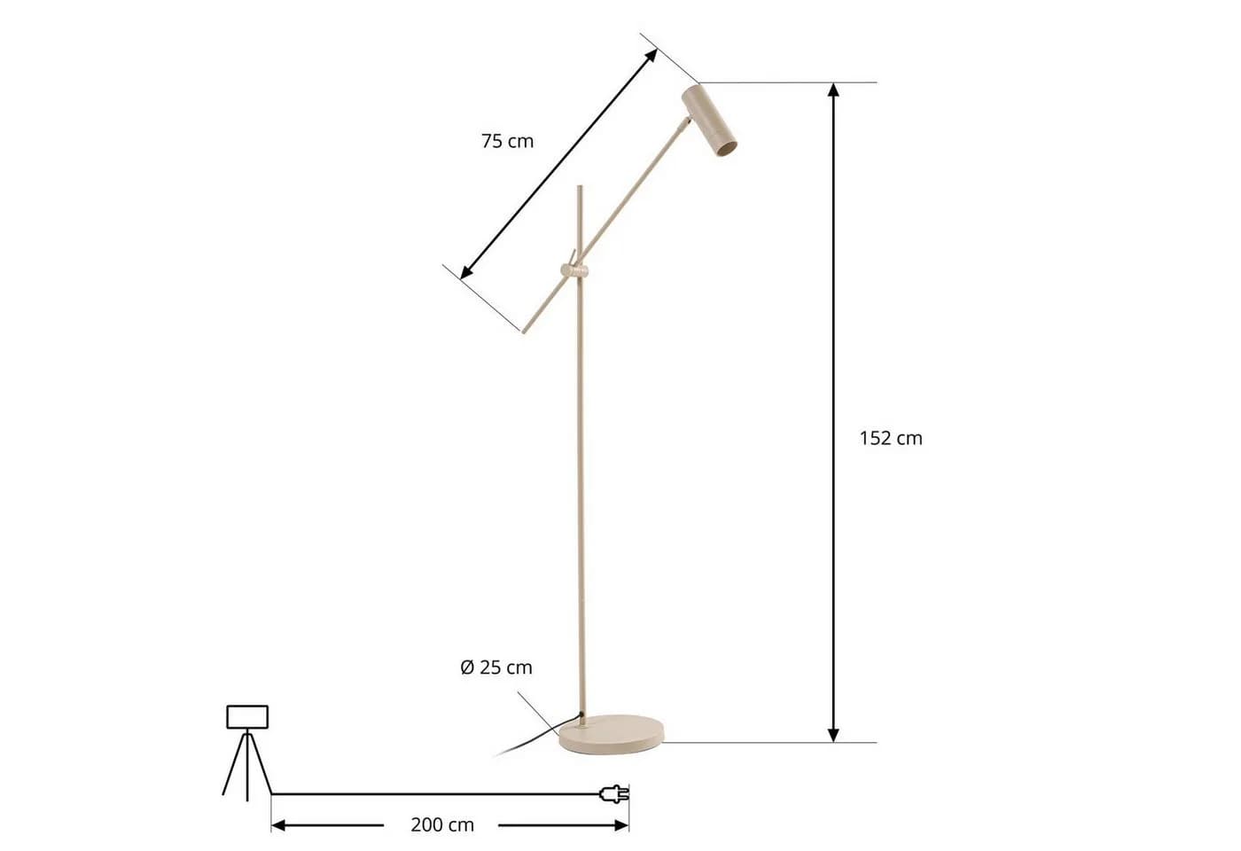 Lindby Stehleuchte Vilo Beige 153 cm GU10 Beweglich - Bild 5