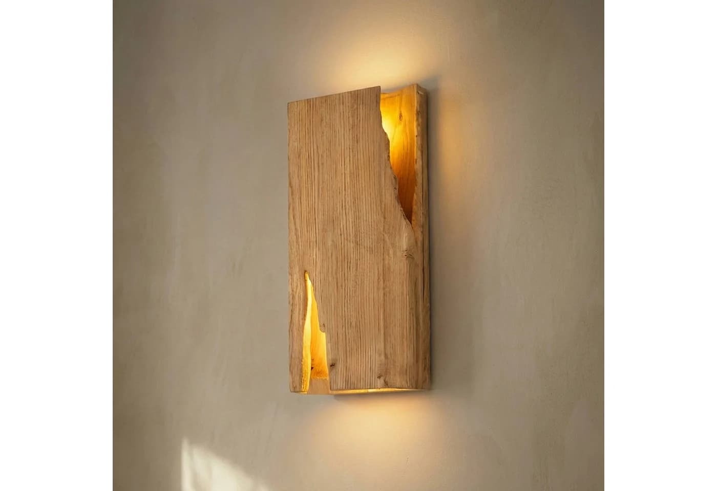 Lucande Wandleuchte Tarry Holz 45 cm Breite