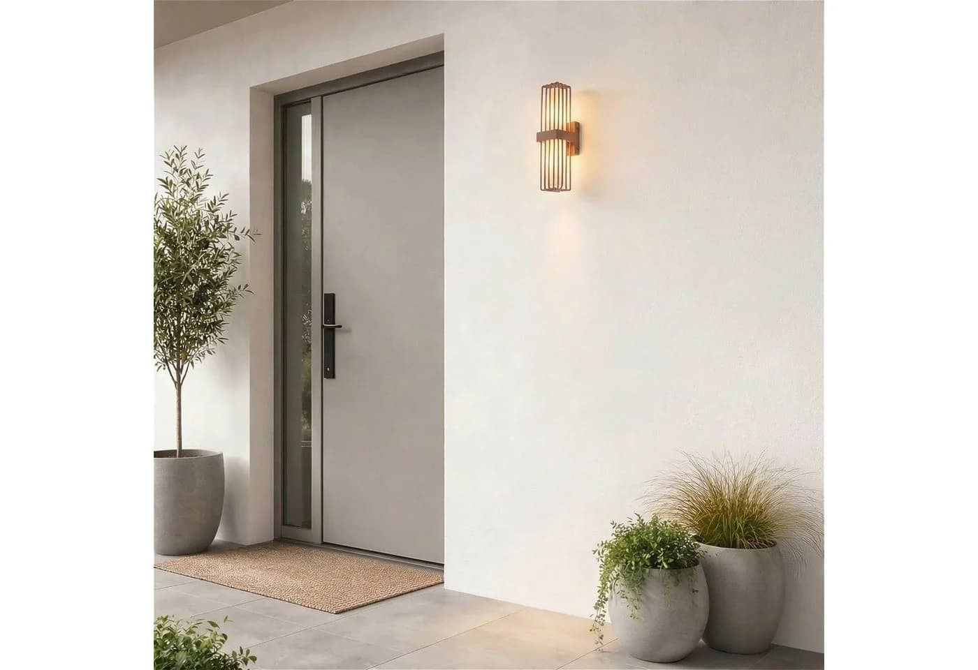 Lucande Außenwandleuchte Chandan Rost IP54 E27