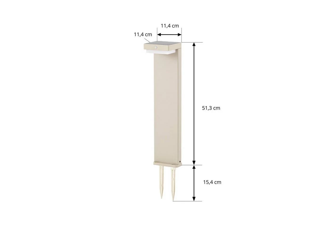 Lindby LED-Solar-Sockelleuchte Eleazar Beige Aluminium Sensor - Bild 5