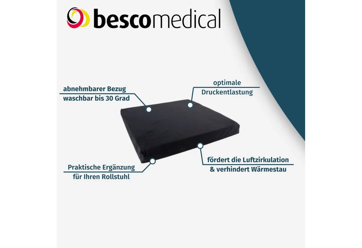 bescomedical Rollstuhl-Sitzkissen SIKI Universalkissen