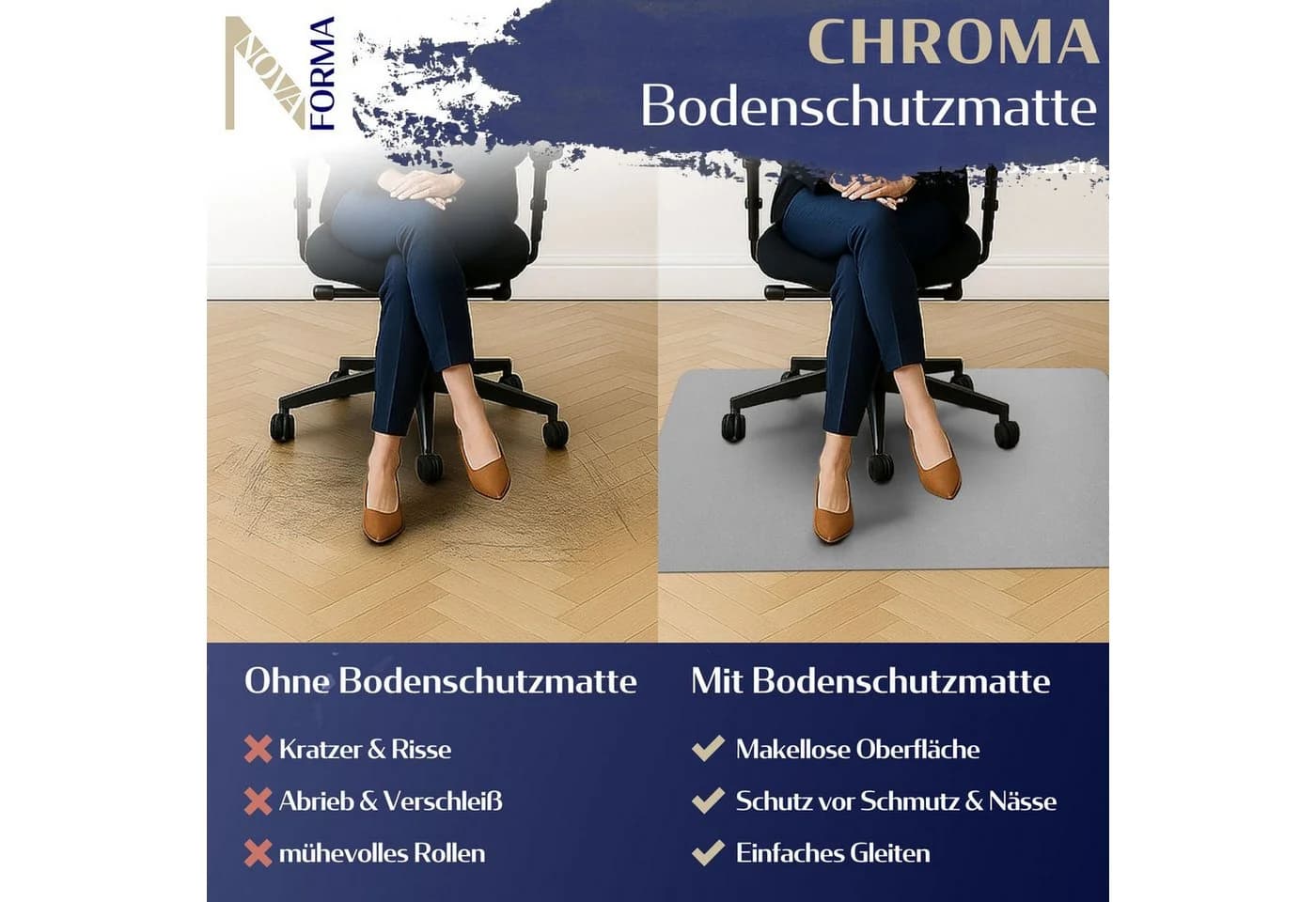 Nova Forma Bodenschutzmatte CHROMA Bunte Stuhlmatte - Bild 4