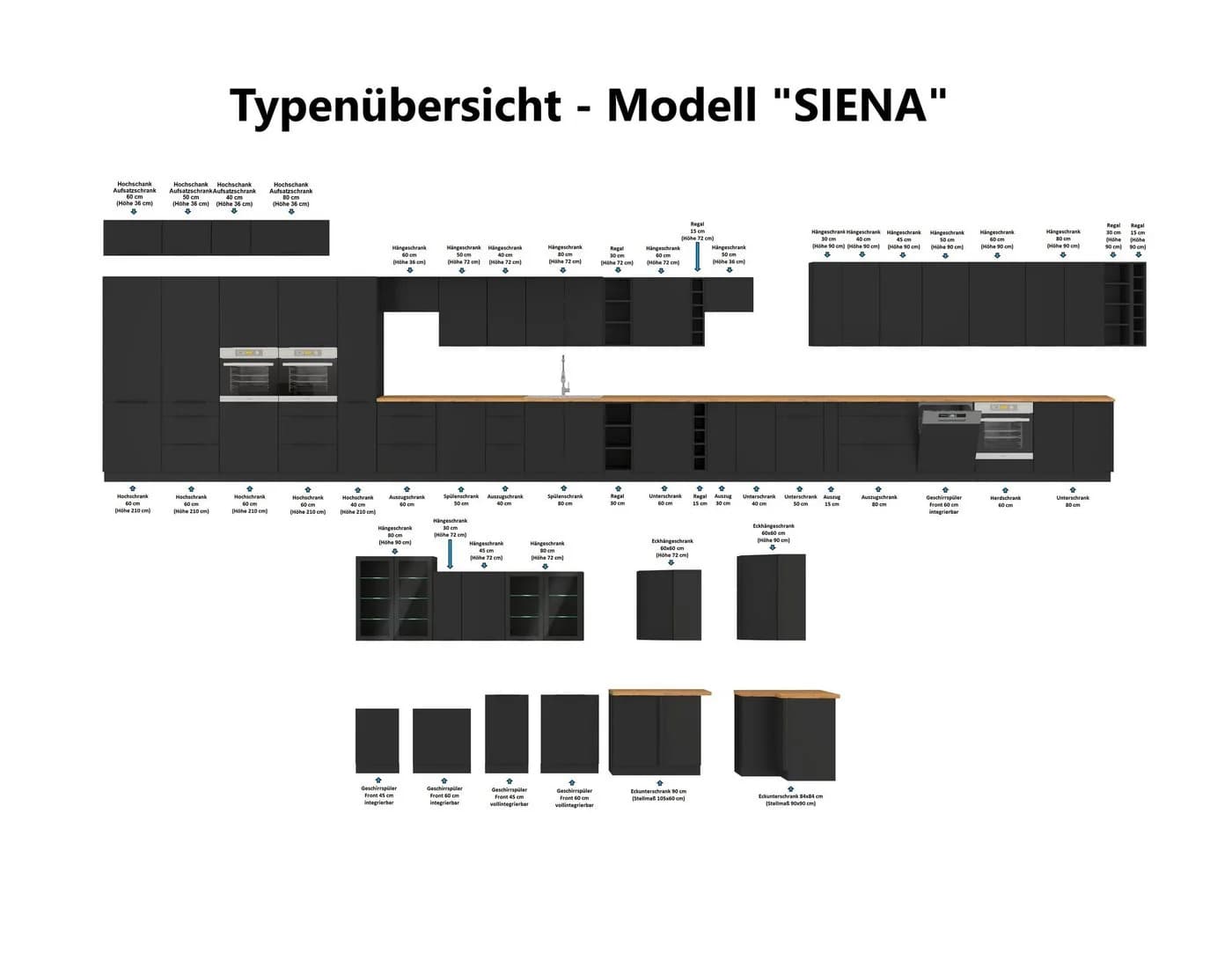 Frontblende für vollintegrierten Geschirrspüler 60 cm SIENA Schwarz - Bild 2