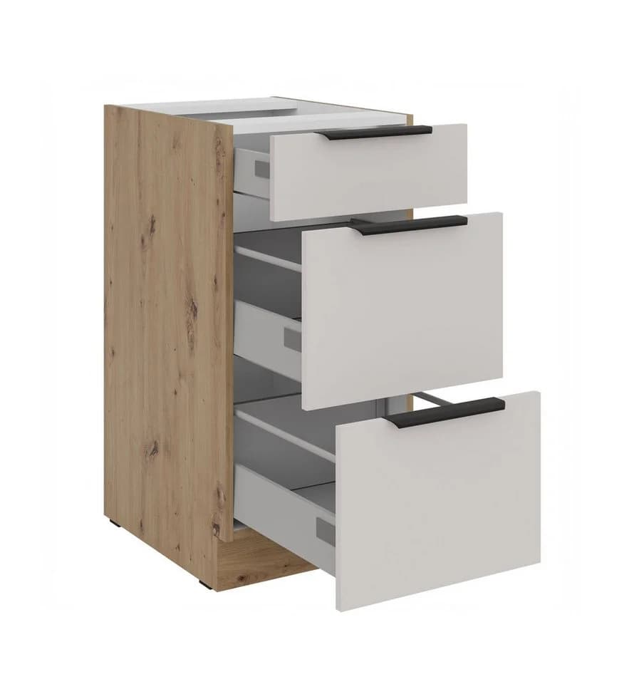 Küchen-Preisbombe Auszugsunterschrank 40 cm SOLANO Kaschmir beige Soft-Close