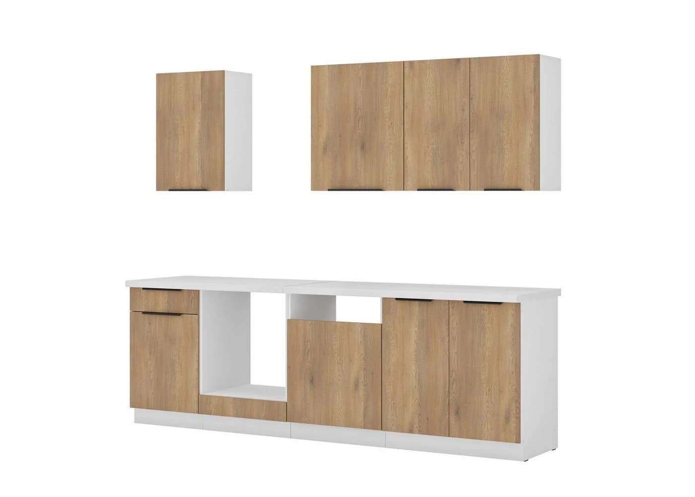 Küchen-Preisbombe Küchenzeile CREMONA Basic 250 cm Eiche hell/Weiß - Bild 5