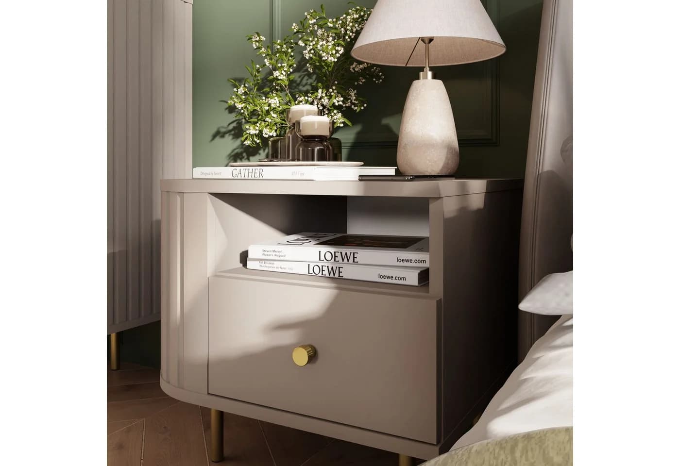 Küchen-Preisbombe Nachtschrank Ovalio Typ 801 Sandbeige Modern - Bild 3