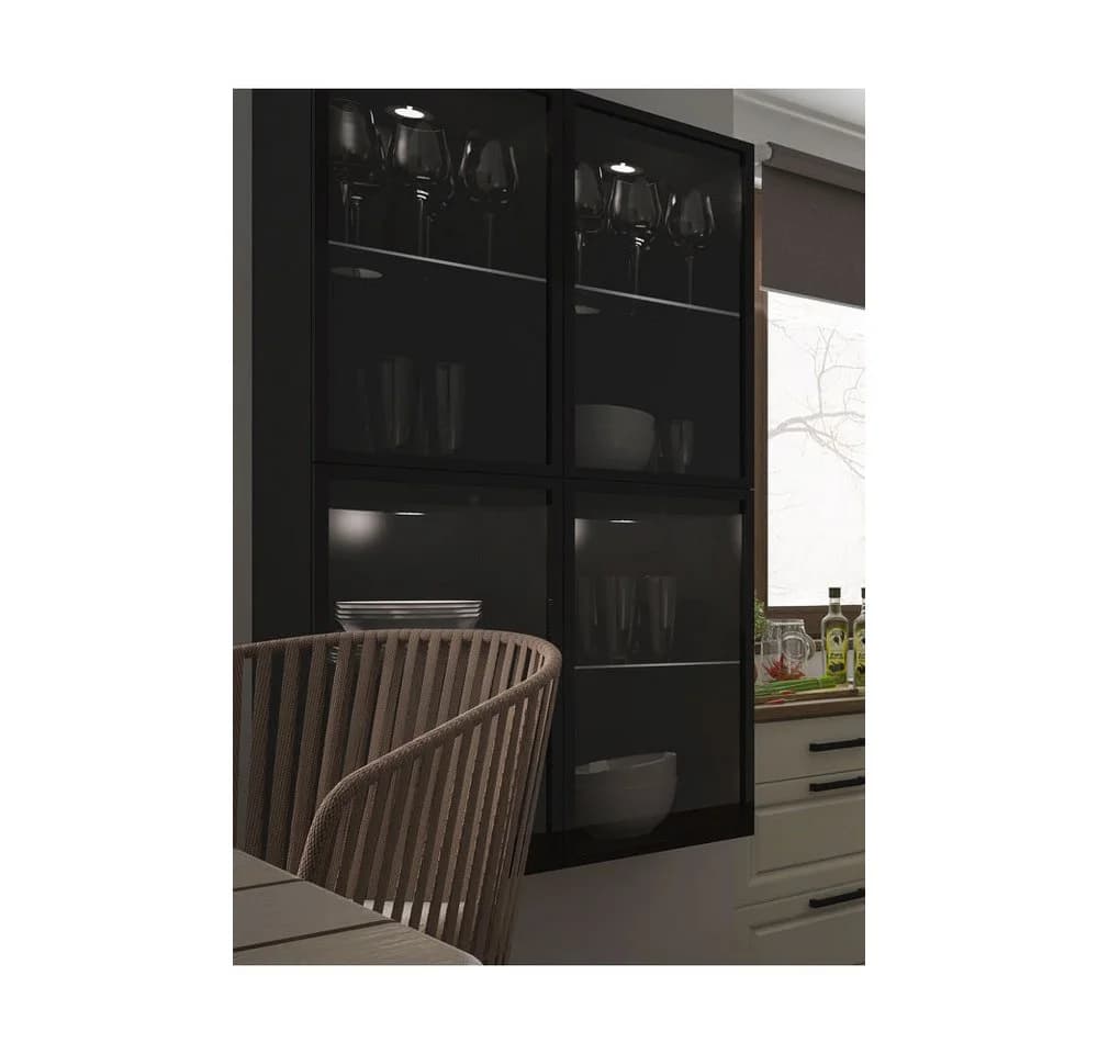 Feldmann-Wohnen Hängeschrank 60x72cm Schwarz Glas Soft-Close